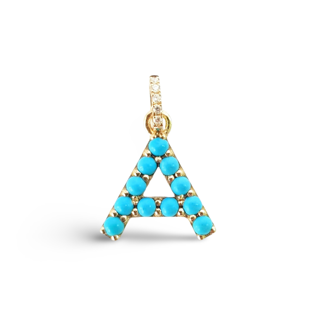 Turquoise Letter Charm