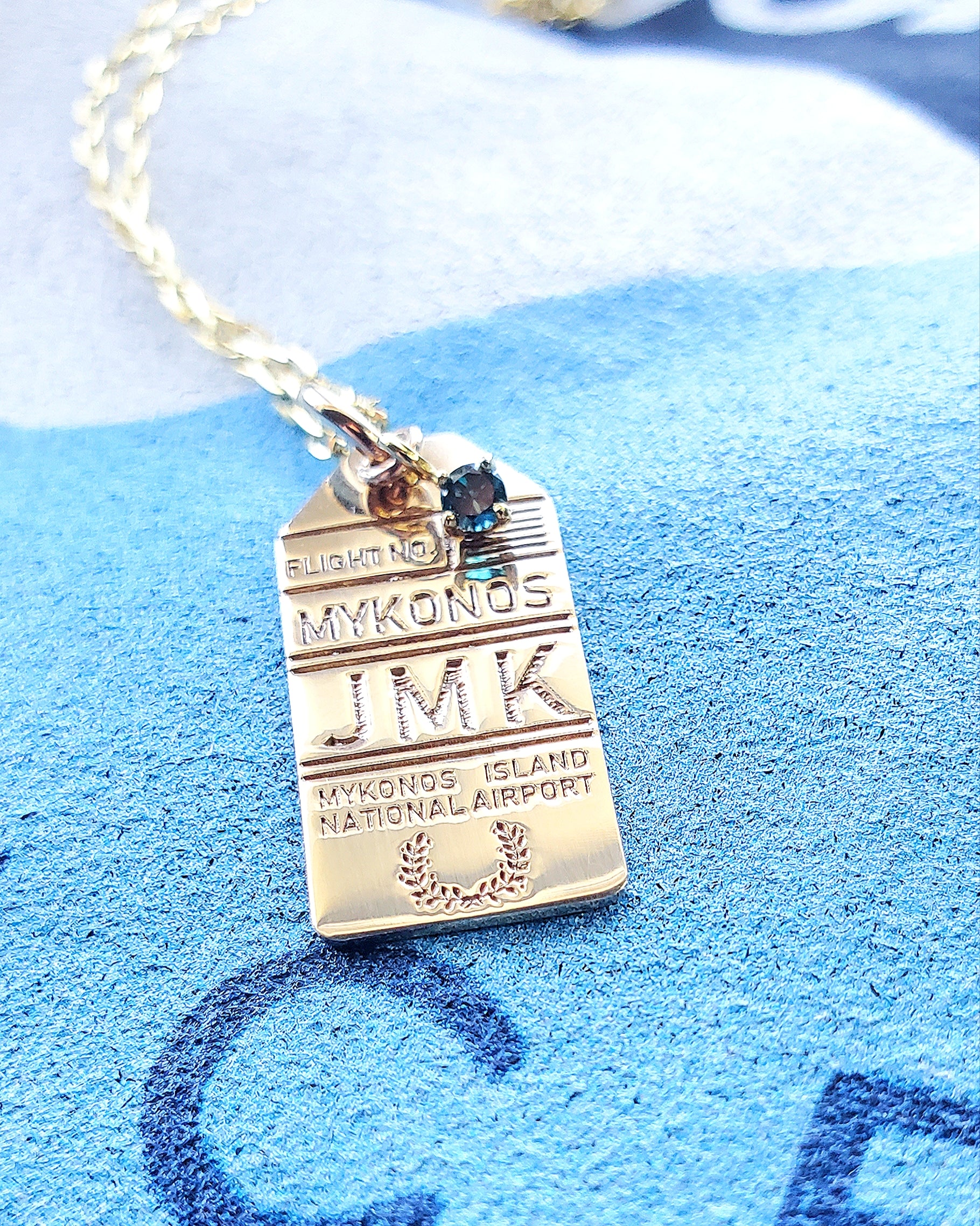 Blue Diamond Mykonos JMK Luggage Tag