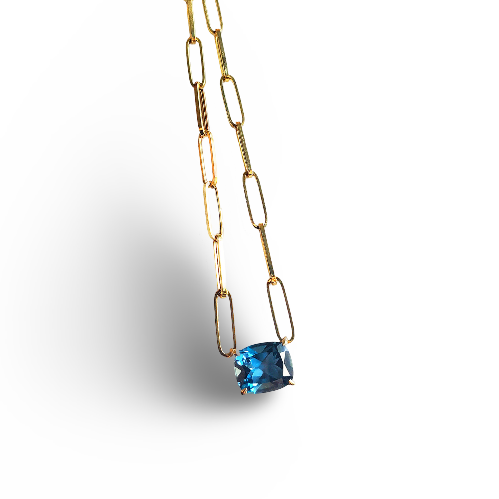 Milos-Blue Paperclip Necklace