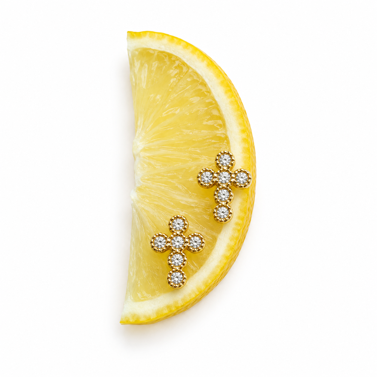 Tiny Tinos Cross Studs
