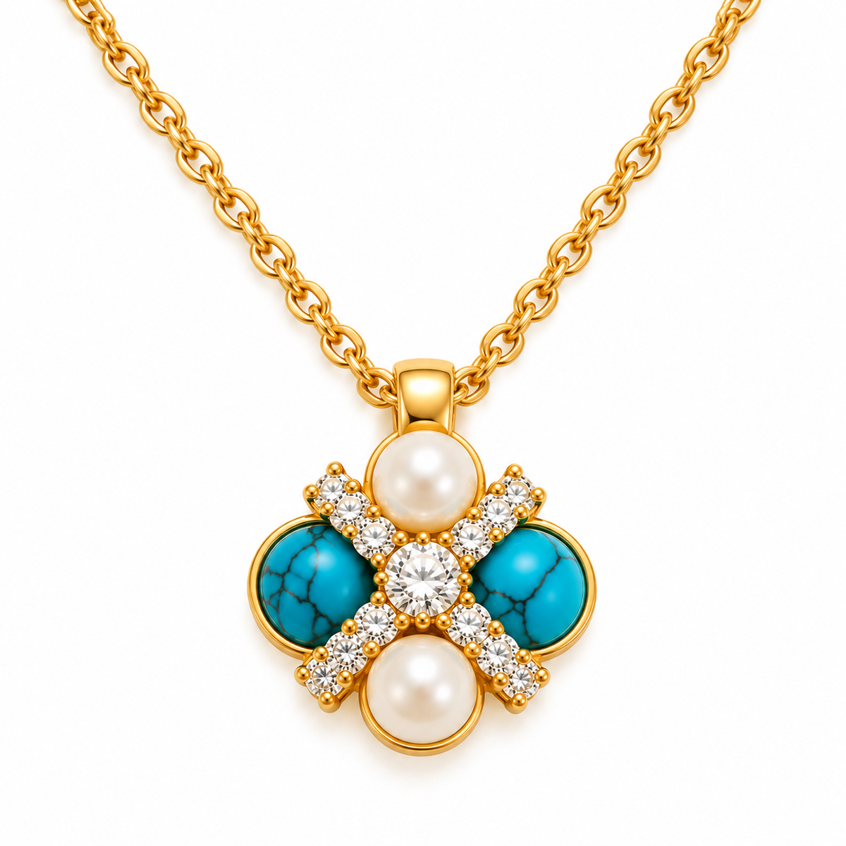 Between Two Seas Cross Necklace