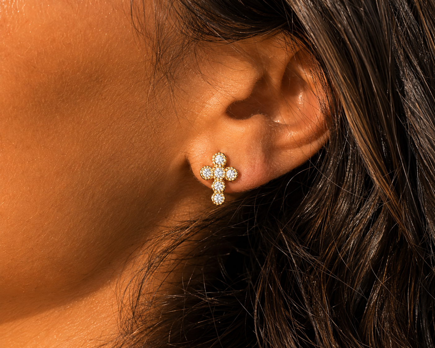 Tiny Tinos Cross Studs