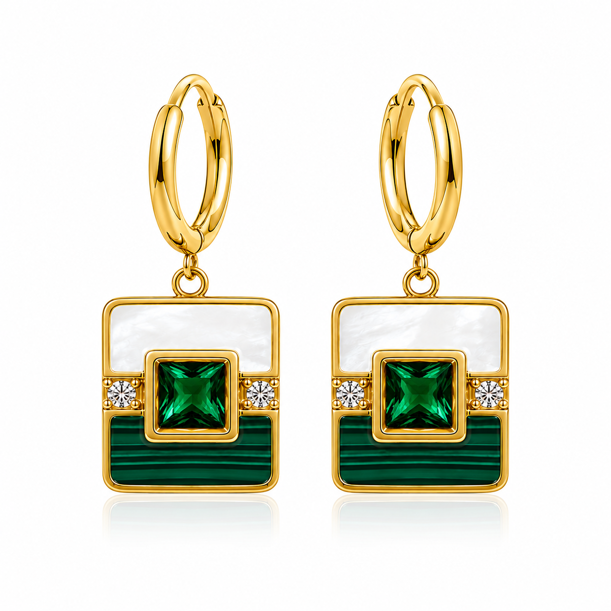 Mosaic Milos Emerald Earrings