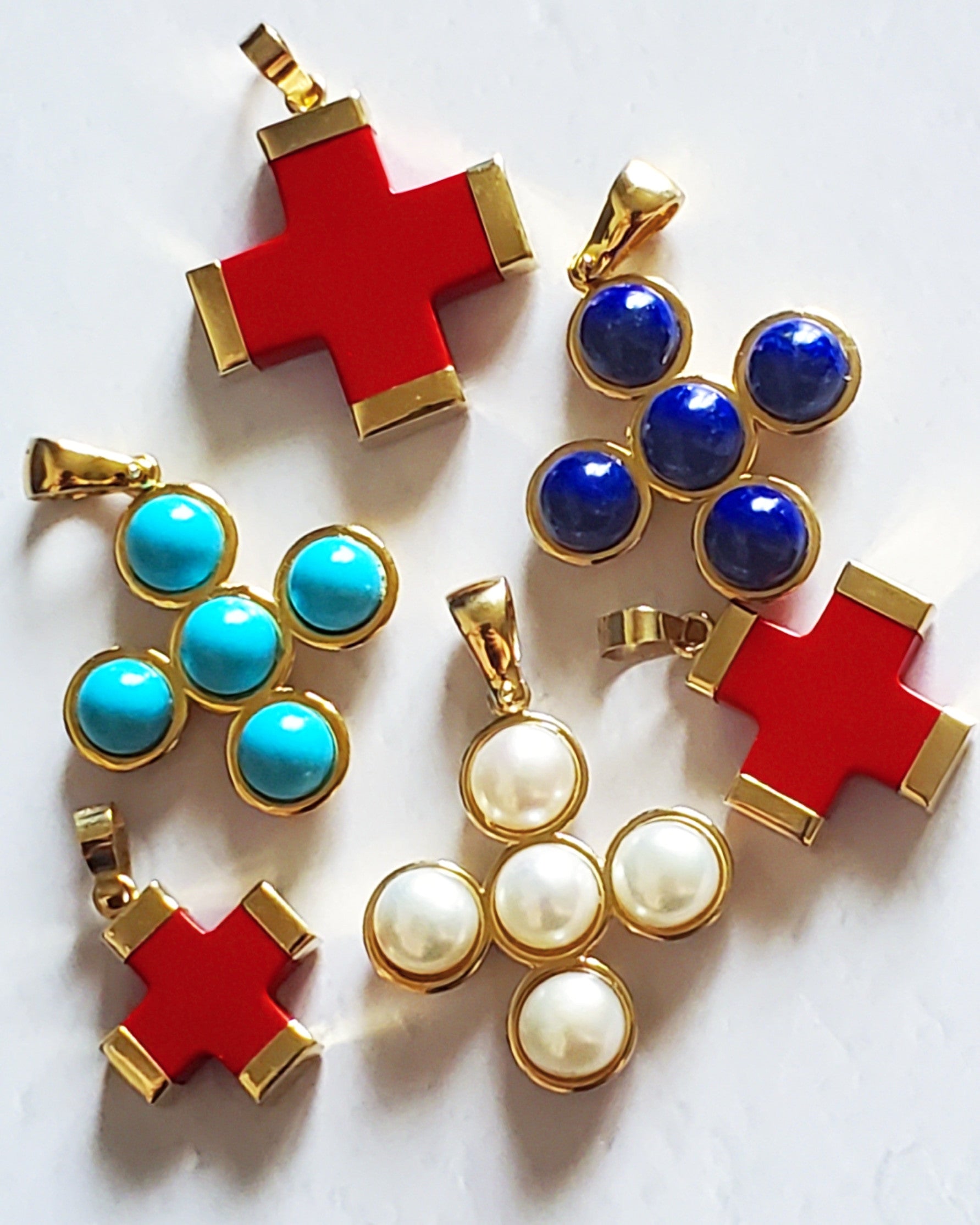 Coral Cross Charm (Extra Large)