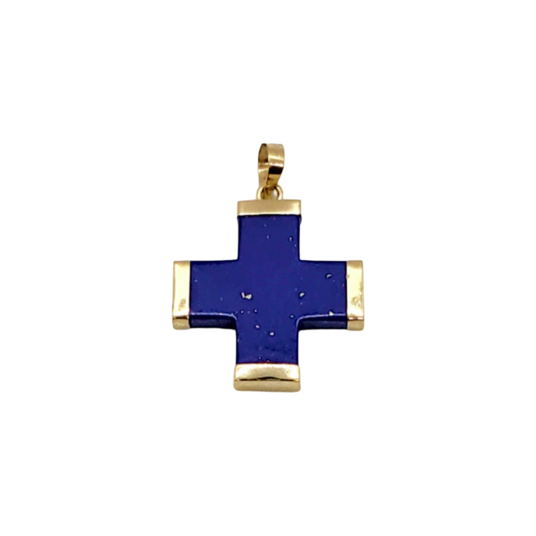 Lapis Cross Charm (Extra Large)