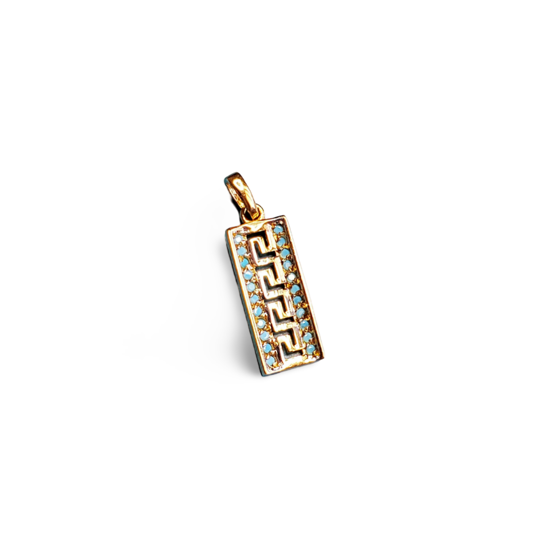 Micro Greek Key Tag