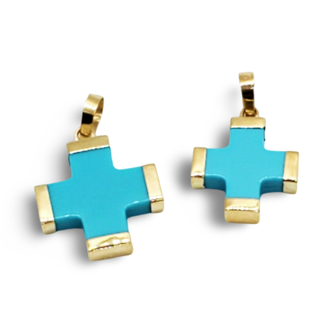 Turquoise Cross Charm (large)