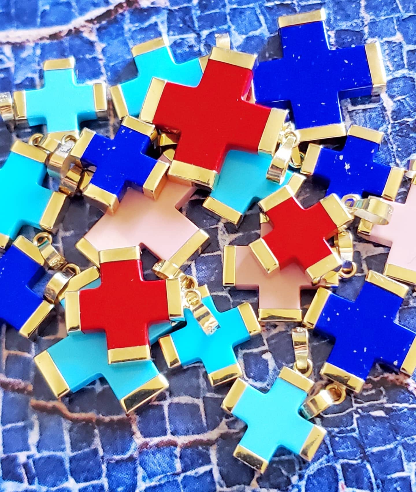 Coral Cross Charm (Extra Large)