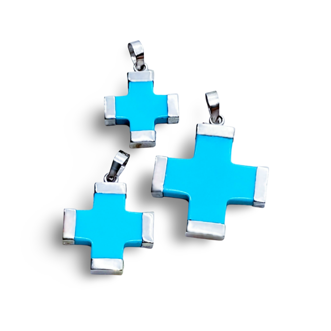 Turquoise Cross Charm (small)