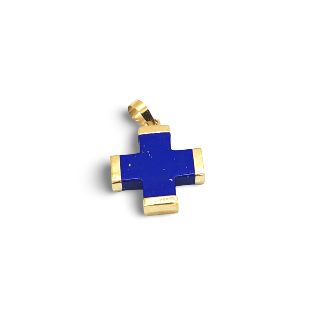 Lapis Cross Charm (large)