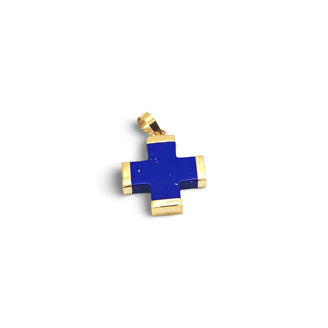 Lapis Cross Charm (small)