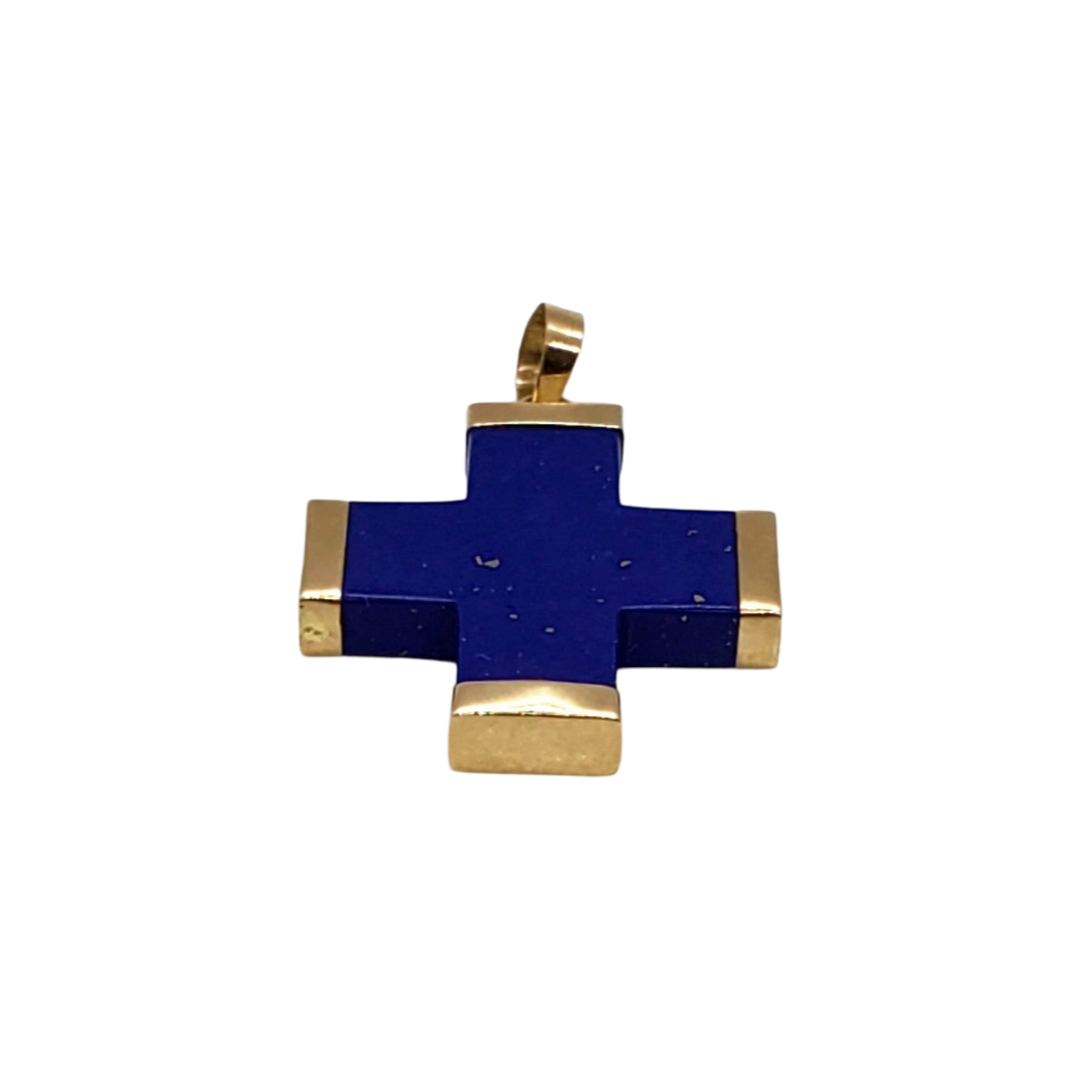 Lapis Cross Charm (Extra Large)