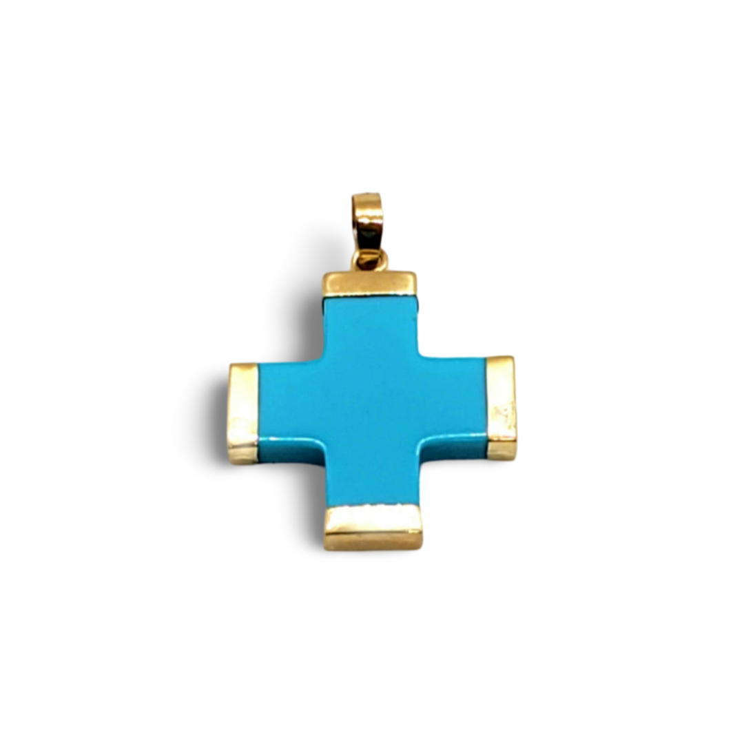 Turquoise Cross Charm (Extra Large)