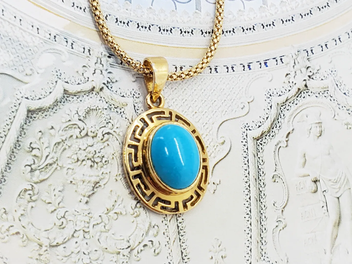 Turquoise Meandros Charm