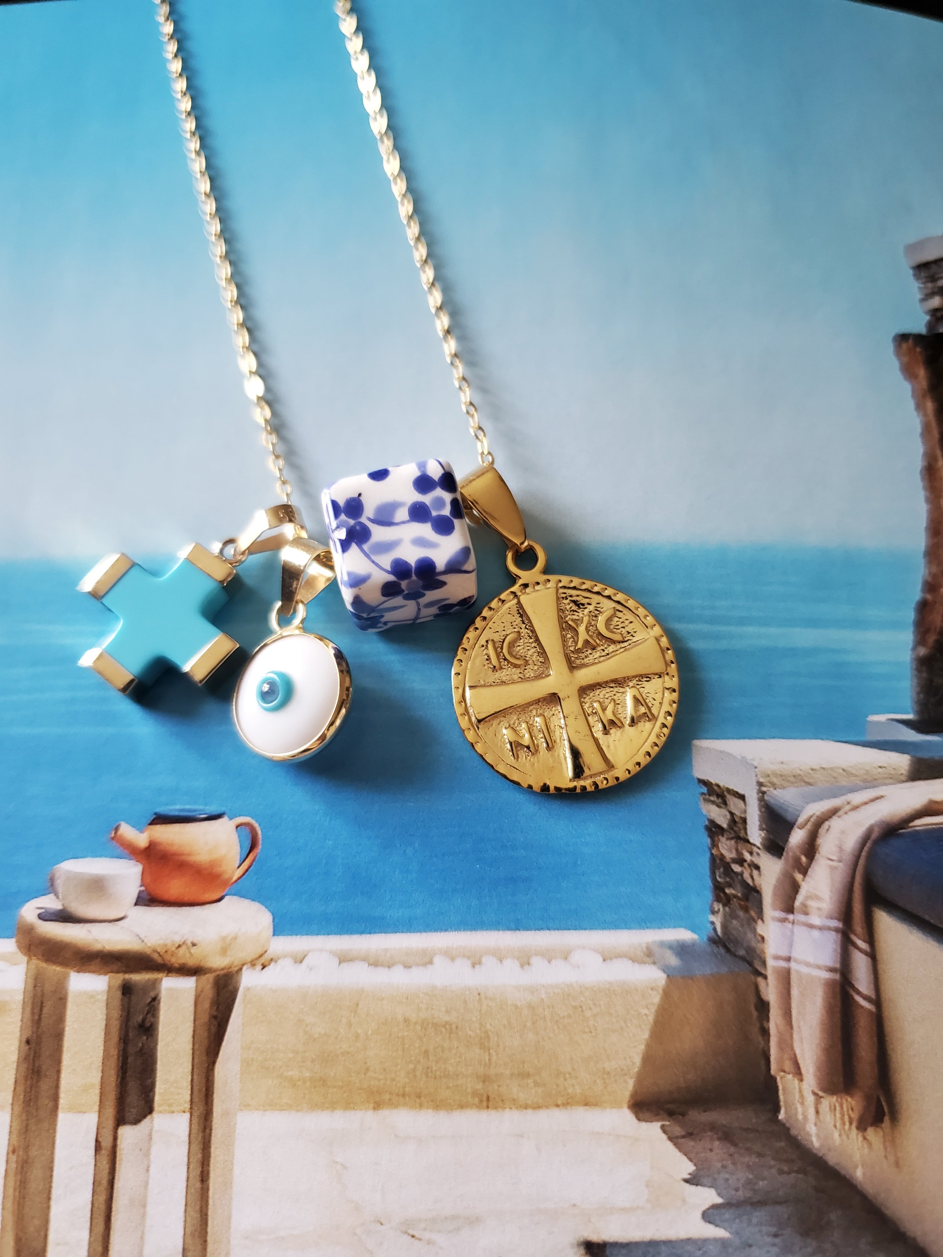 Mykonos Flowers Protection Necklace