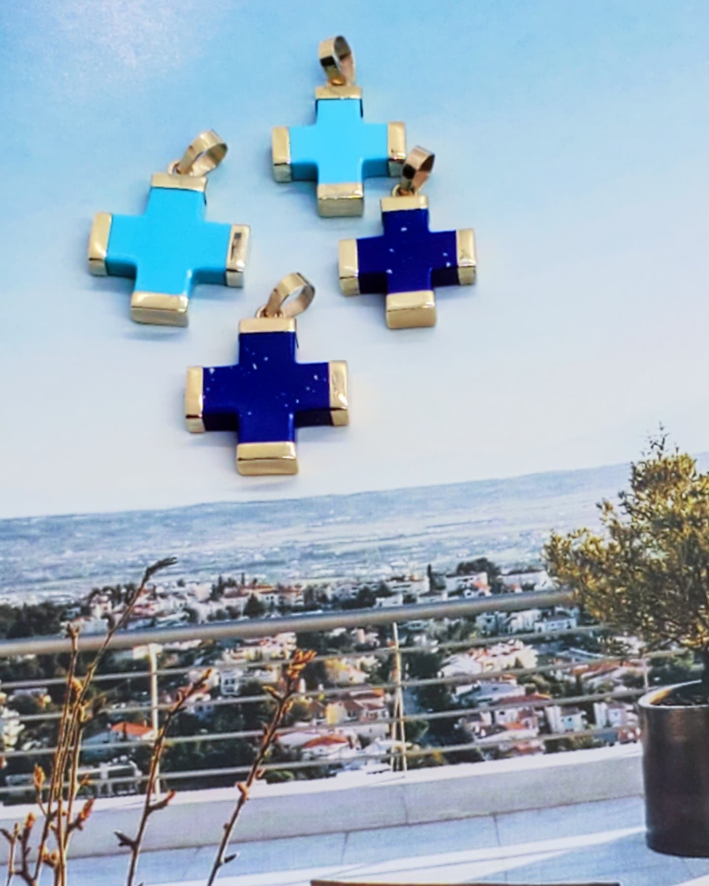 Turquoise Cross Charm (large)