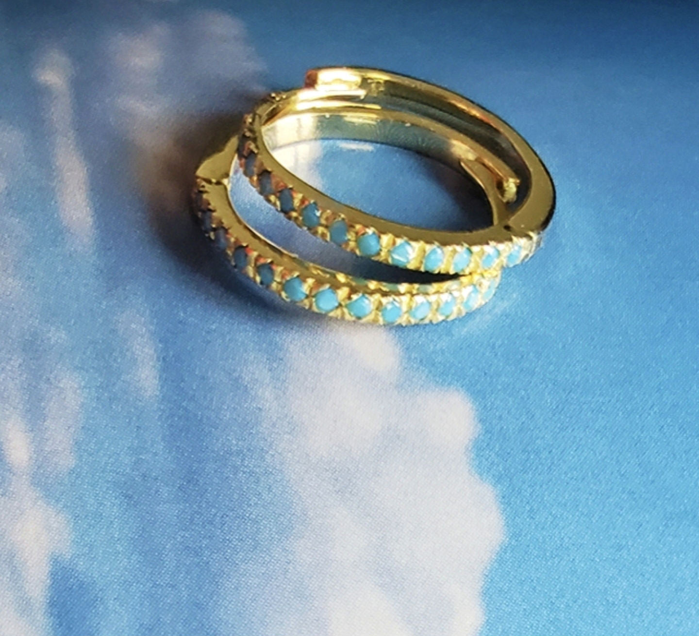 Turquoise Huggie Earrings