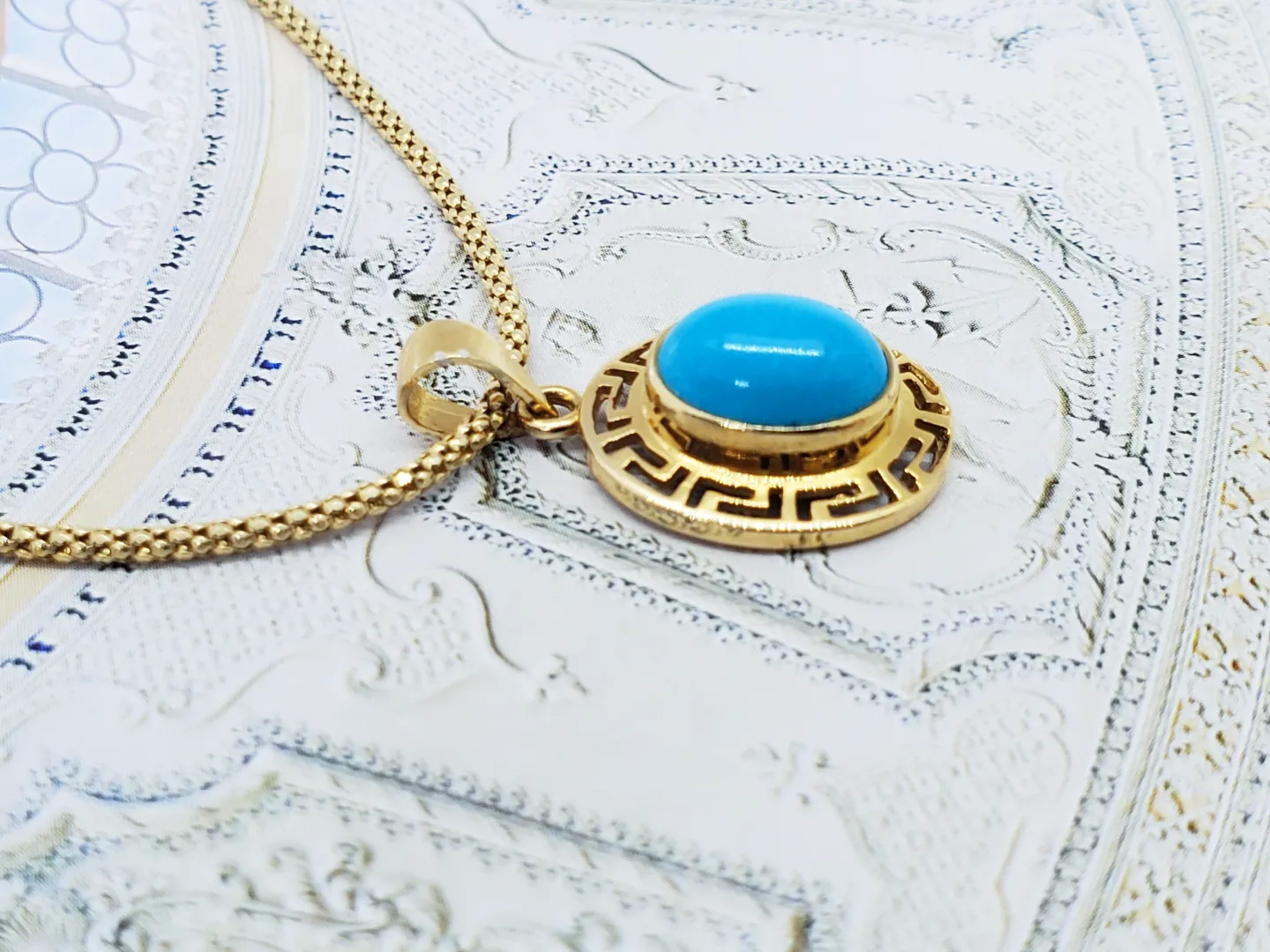 Turquoise Meandros Charm
