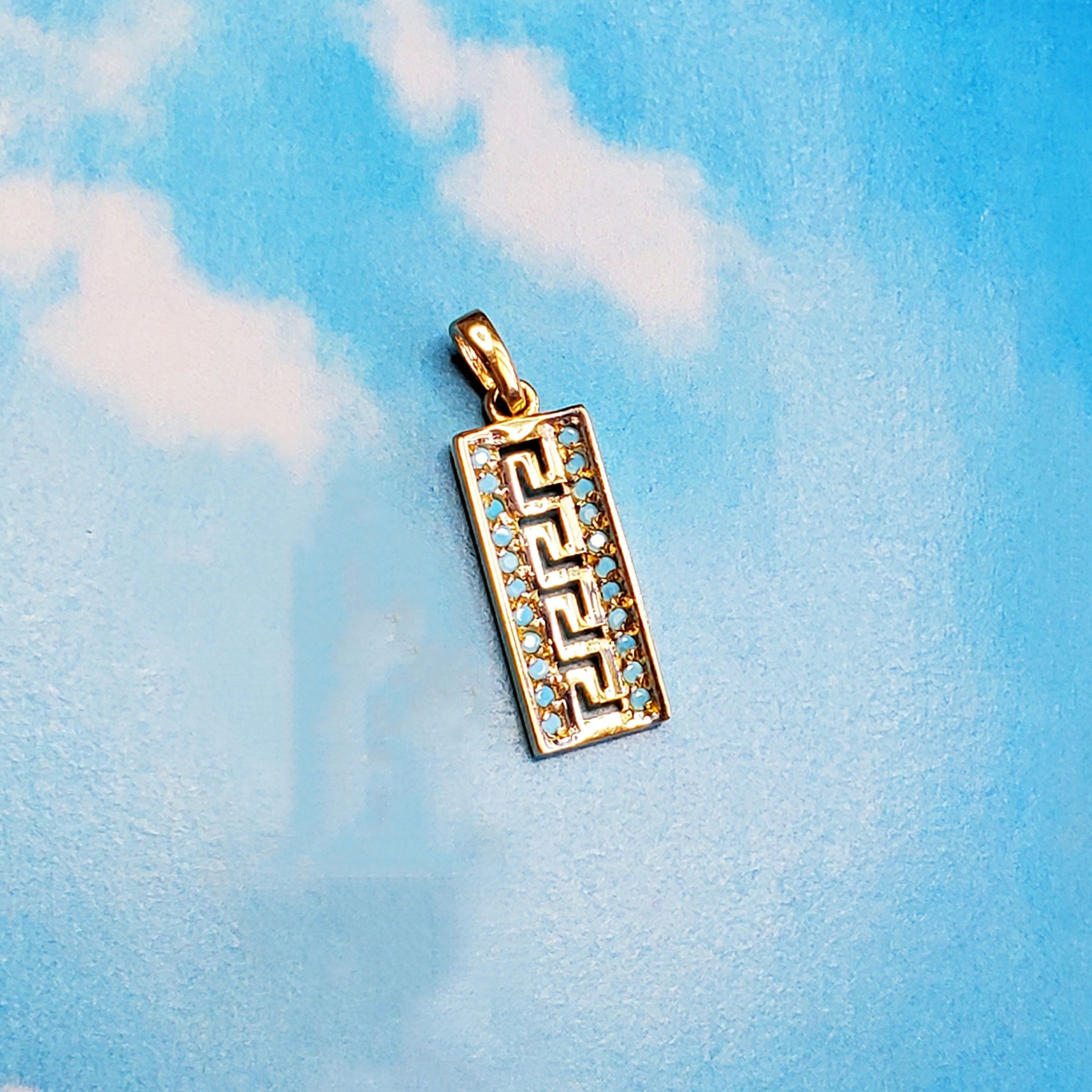 Micro Greek Key Tag