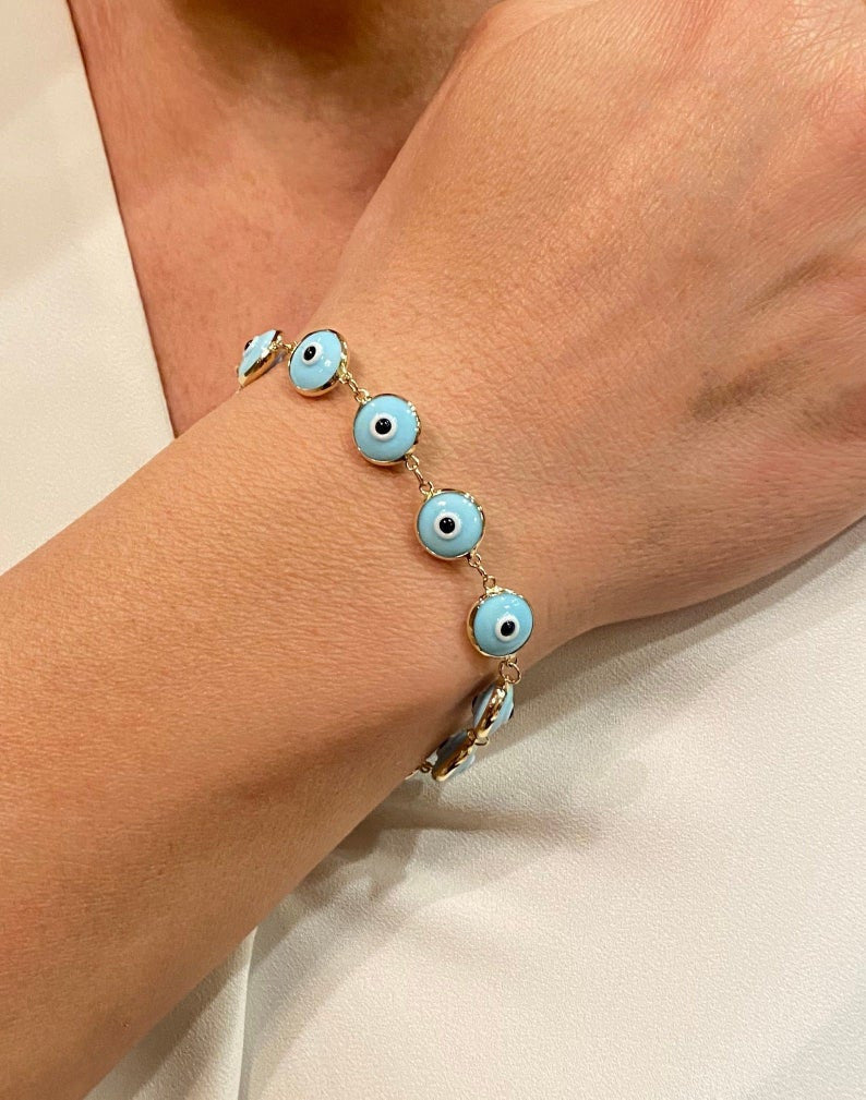 Baby Blue Evil Eye Bracelet