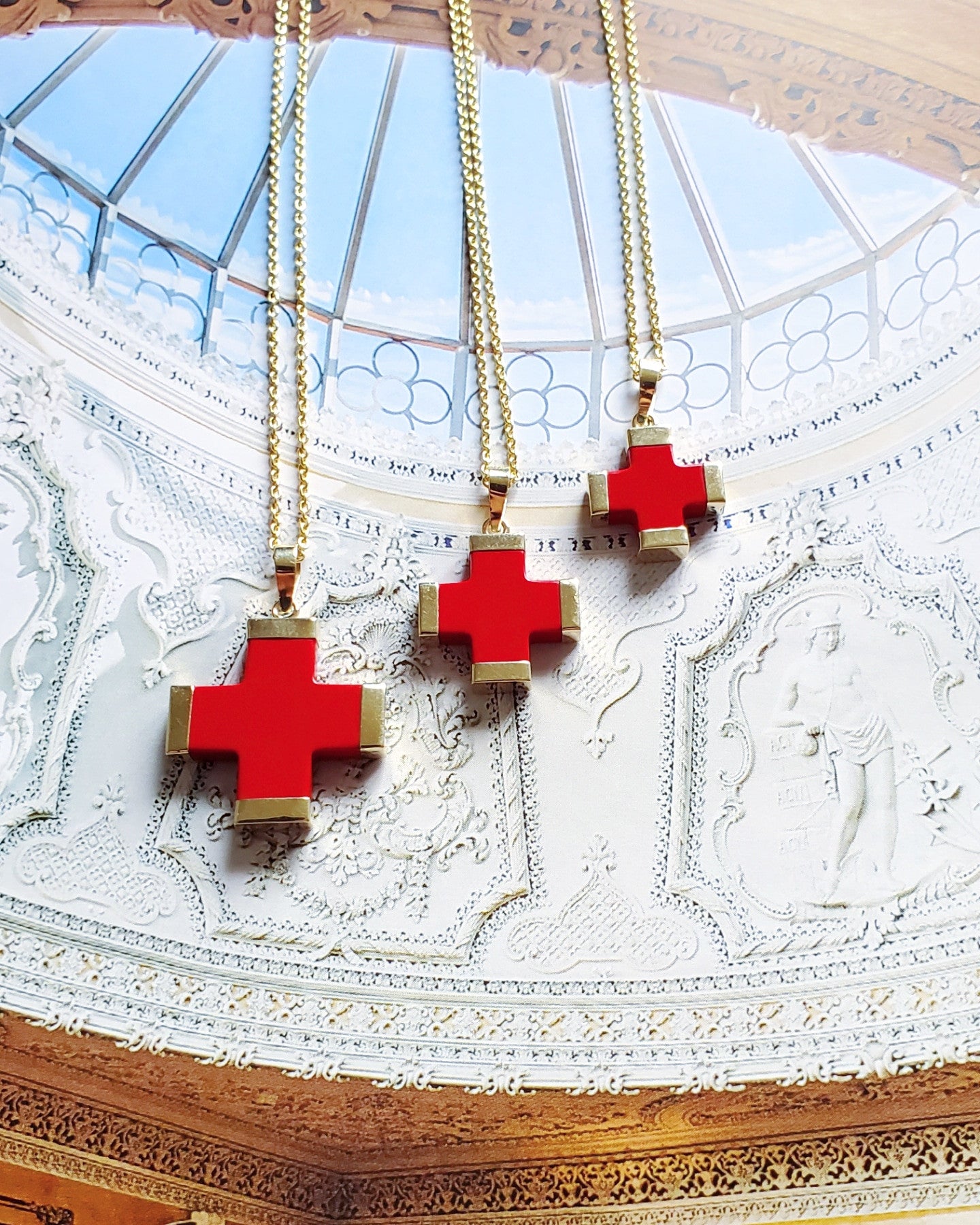Coral Cross Charm (Small)