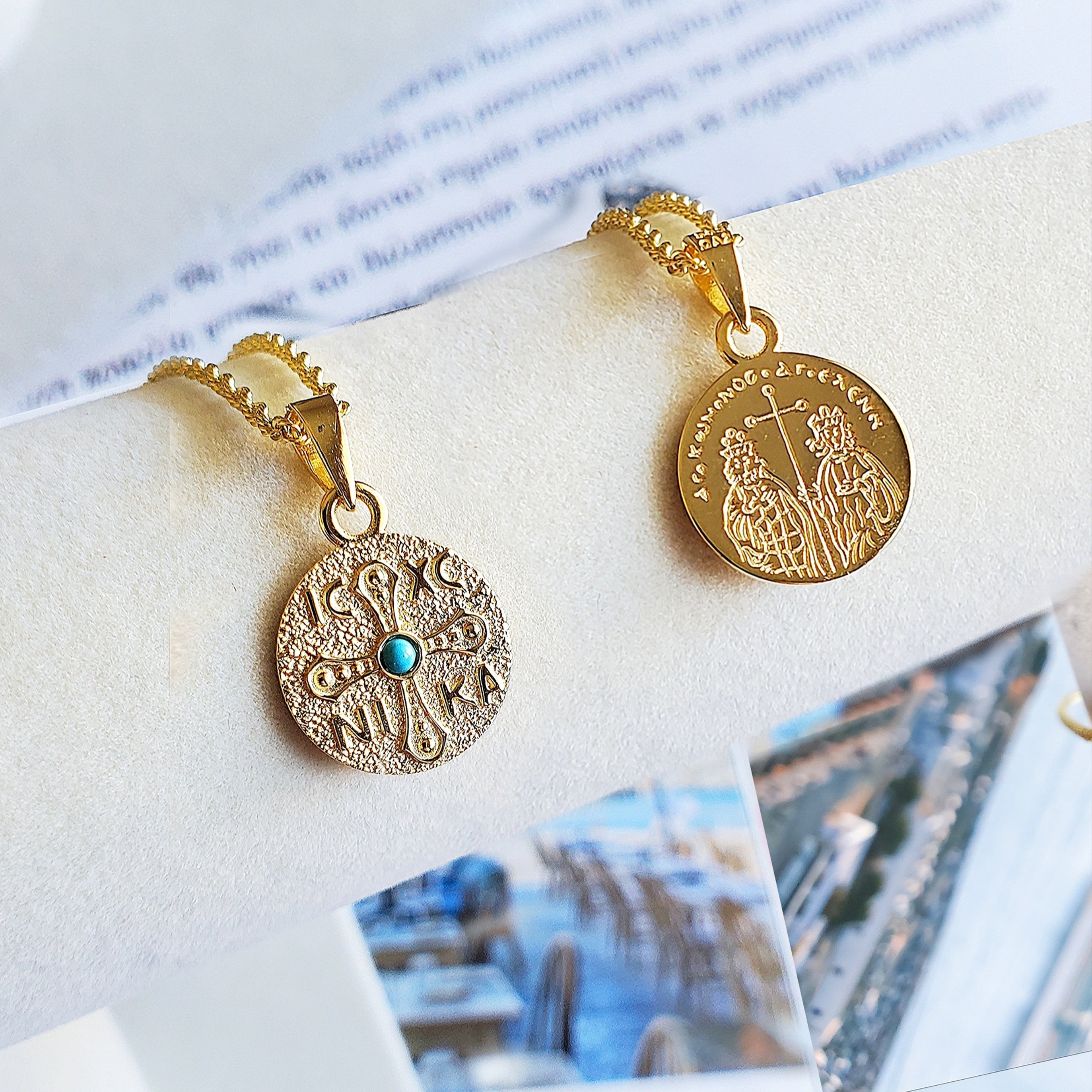 Byzantine Turquoise Coin (Konstantinato) Charm