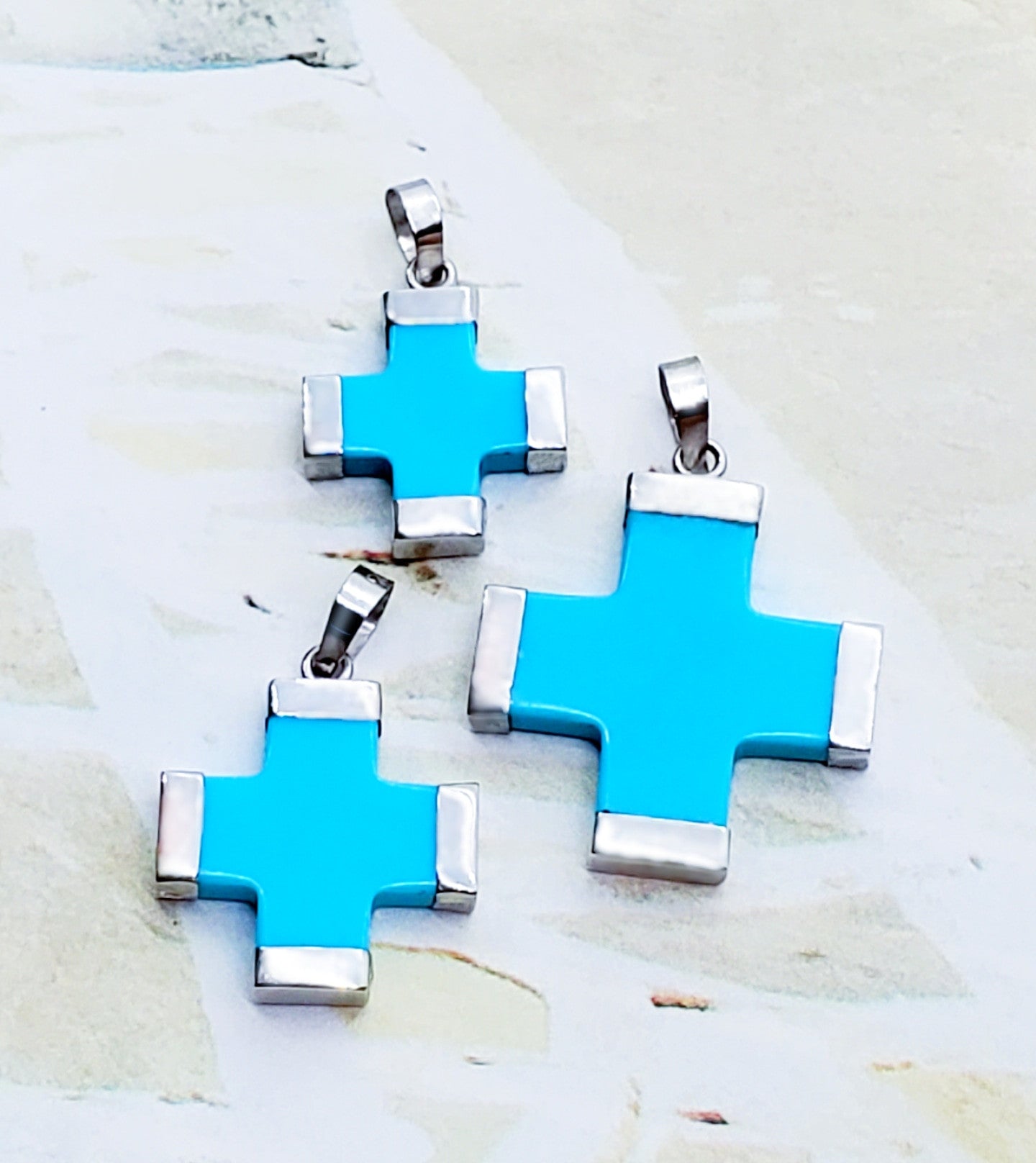 Turquoise Cross Charm (large)