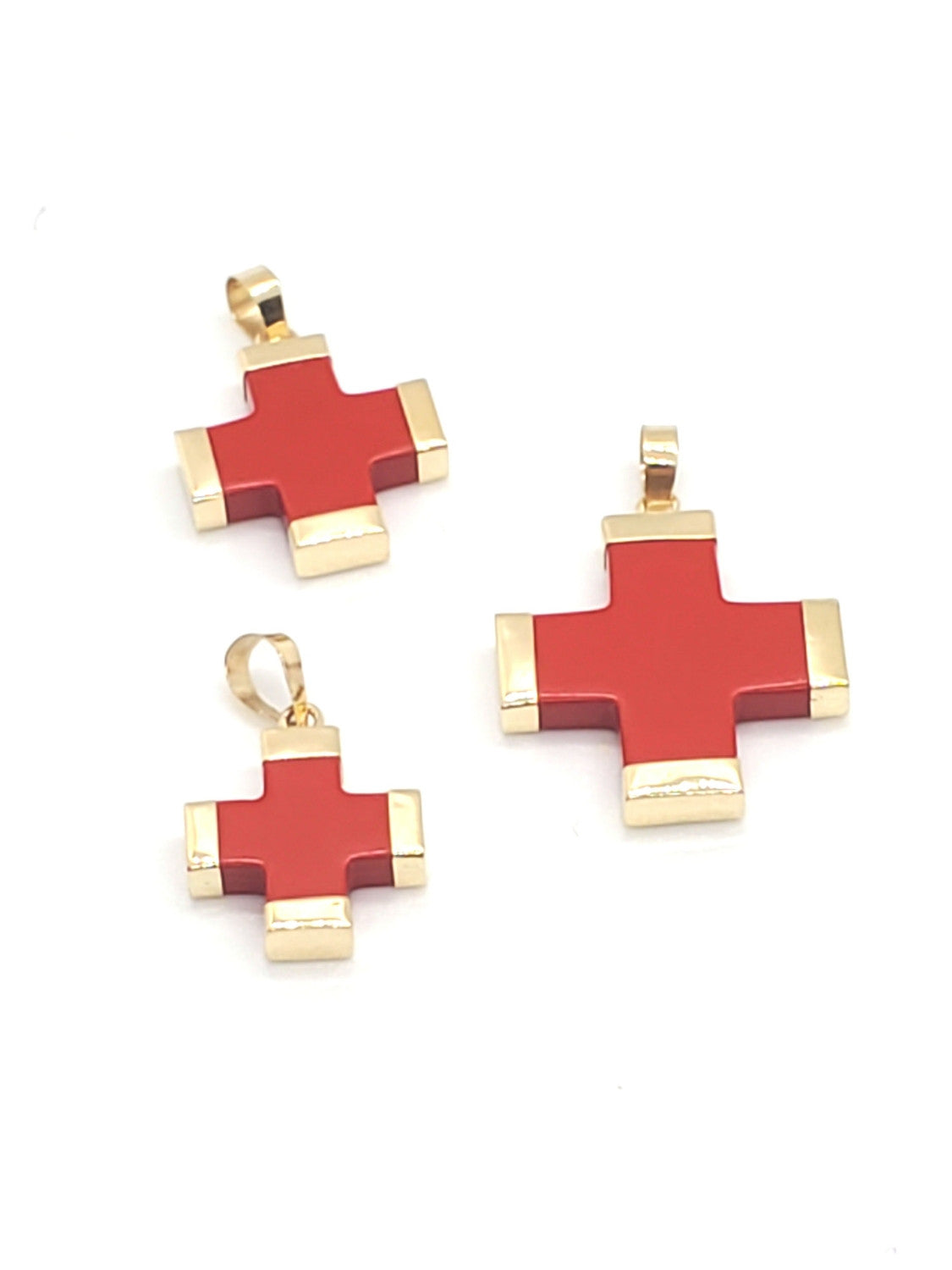 Coral Cross Charm (Extra Large)