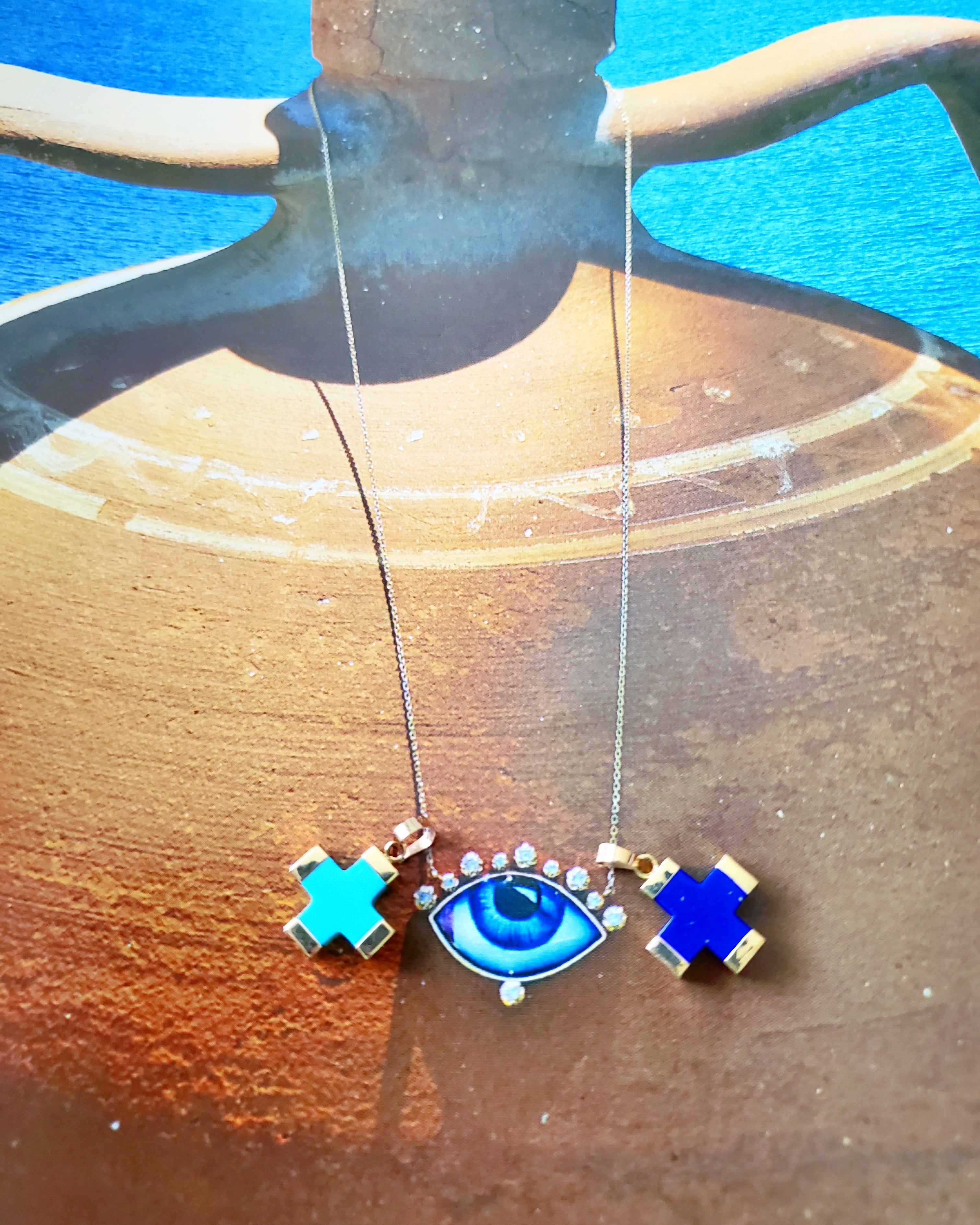 Turquoise Cross Charm (small)