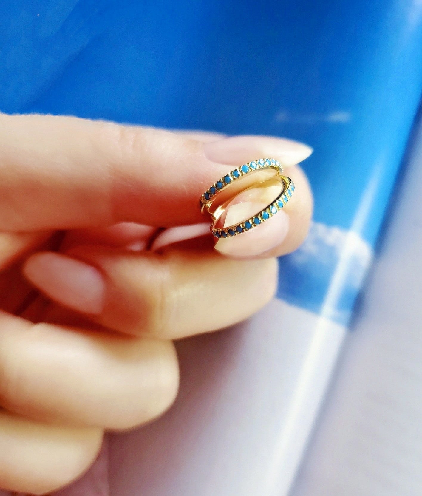 Turquoise Huggie Earrings