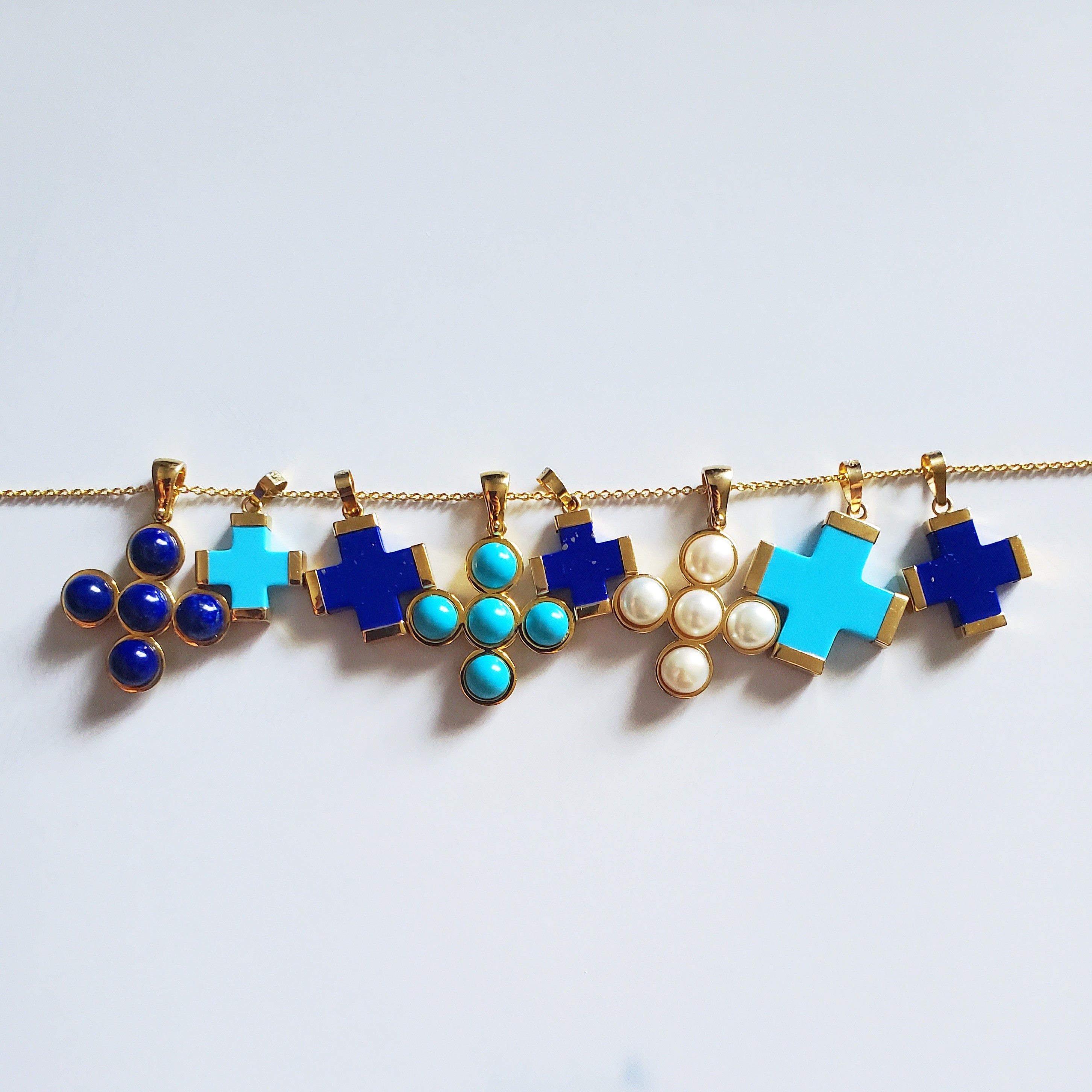 Turquoise Cross Charm (large)