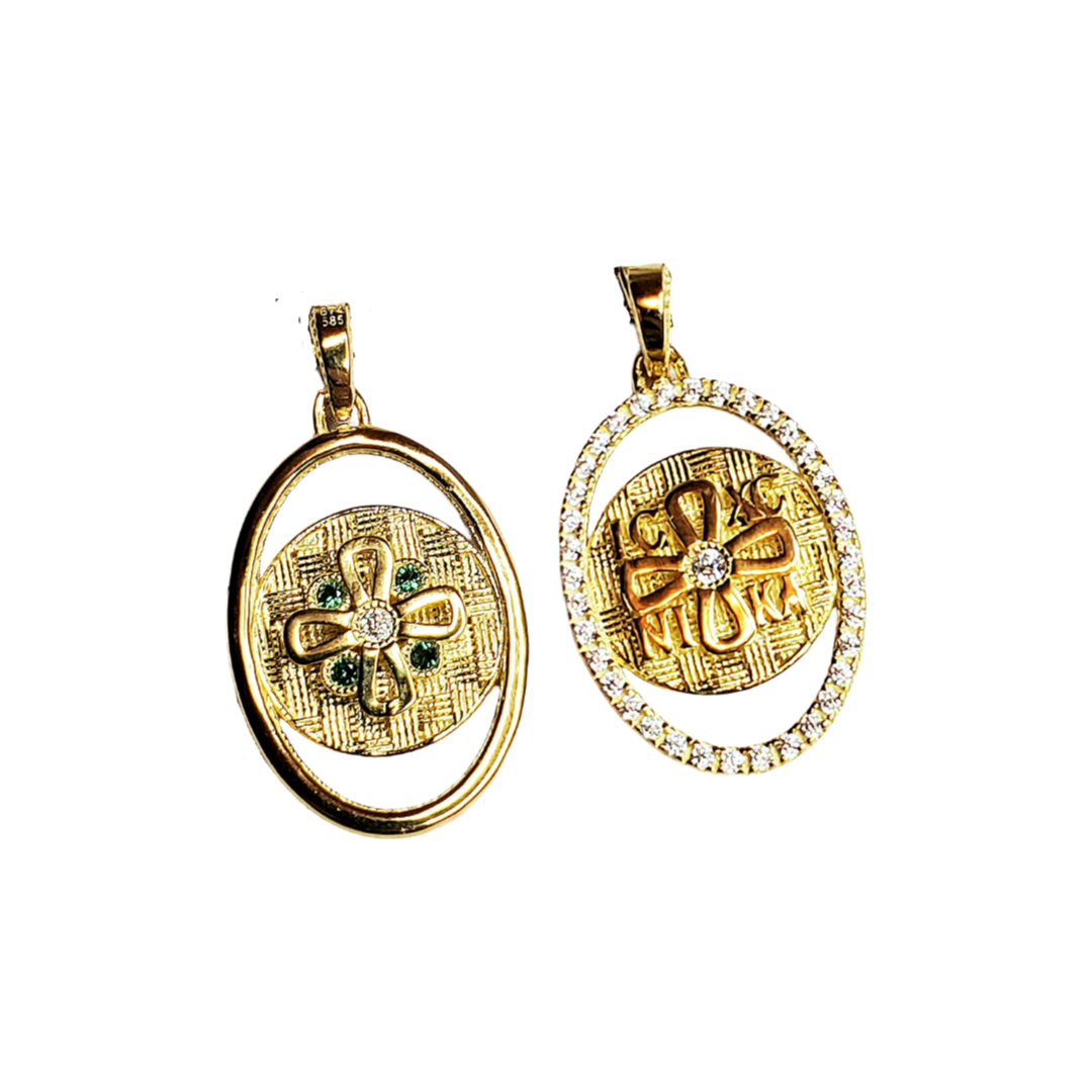 Double-sided Oval, Emerald Konstantinato Cross