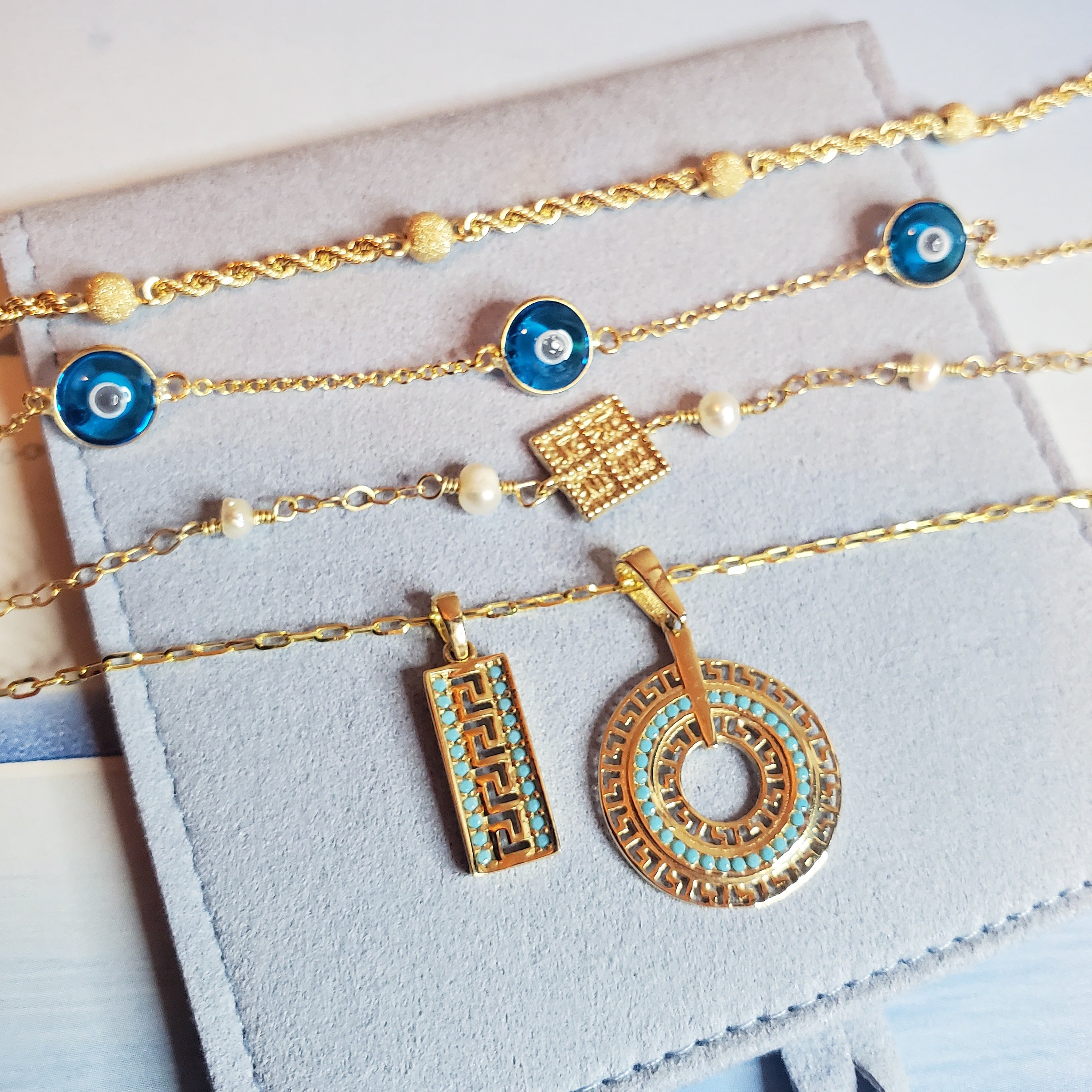 Micro Greek Key Tag