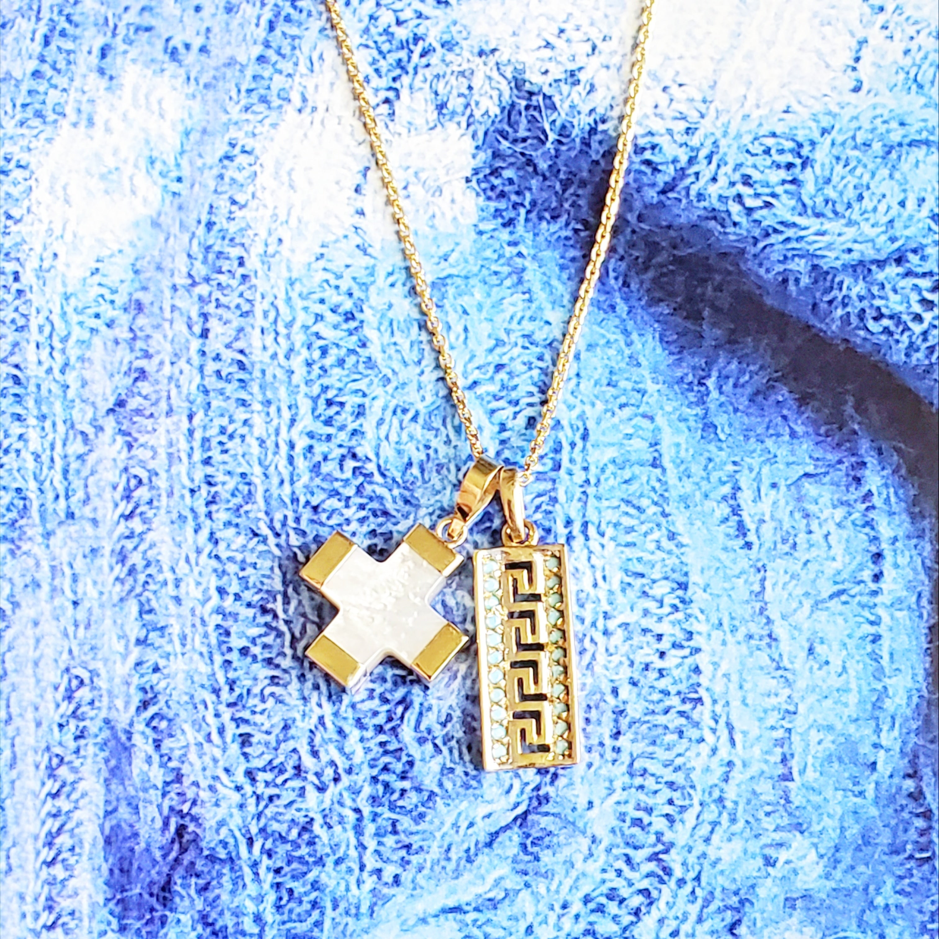 Micro Greek Key Tag