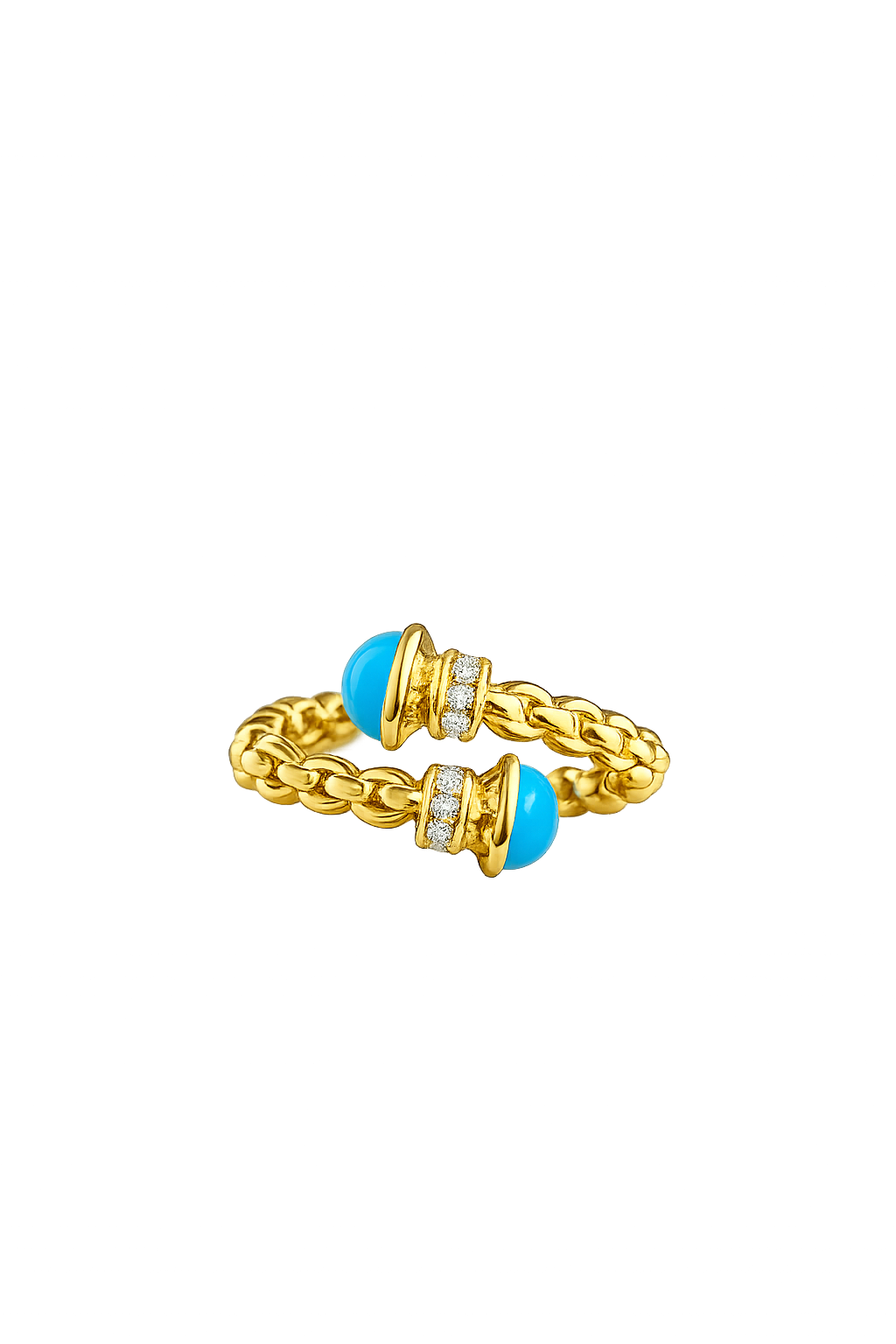 Vintage Style Chain Twist Ring with Turquoise