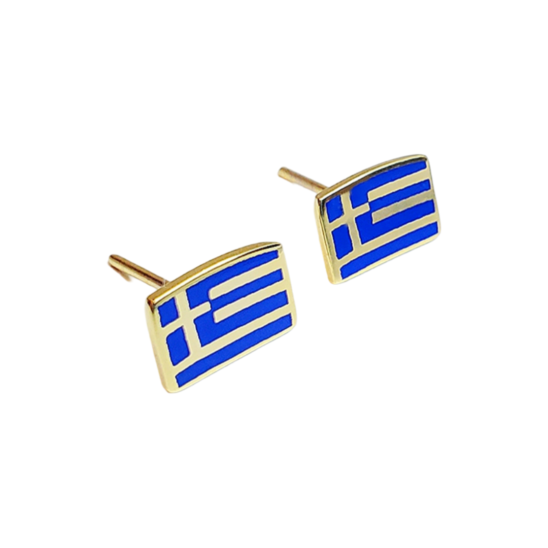 Greek Flag Earrings