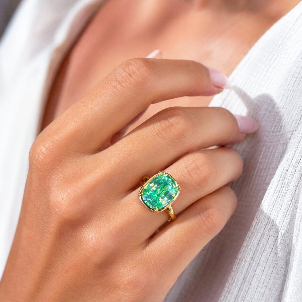 "Neon Green Waters" Paraiba Tourmaline Ring