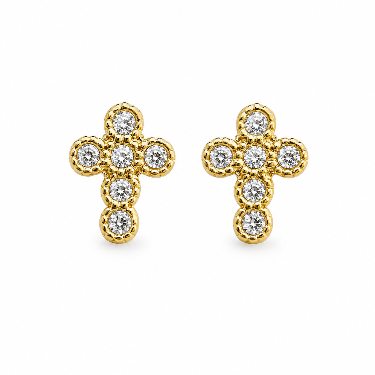 Tiny Tinos Cross Studs