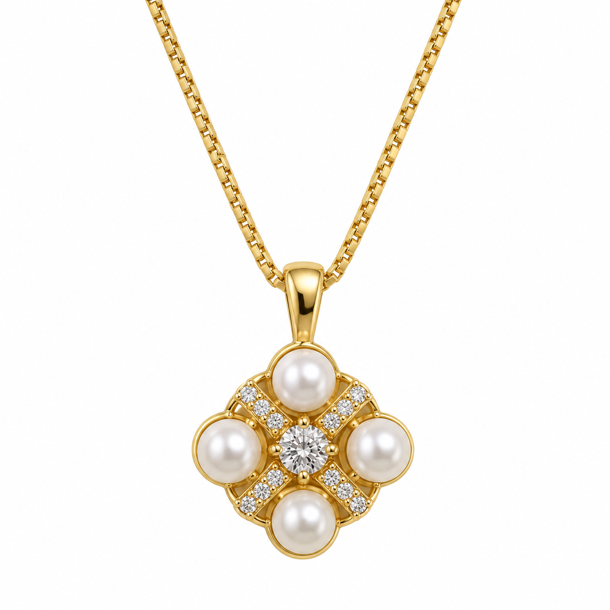 Cross My Pearls Necklace