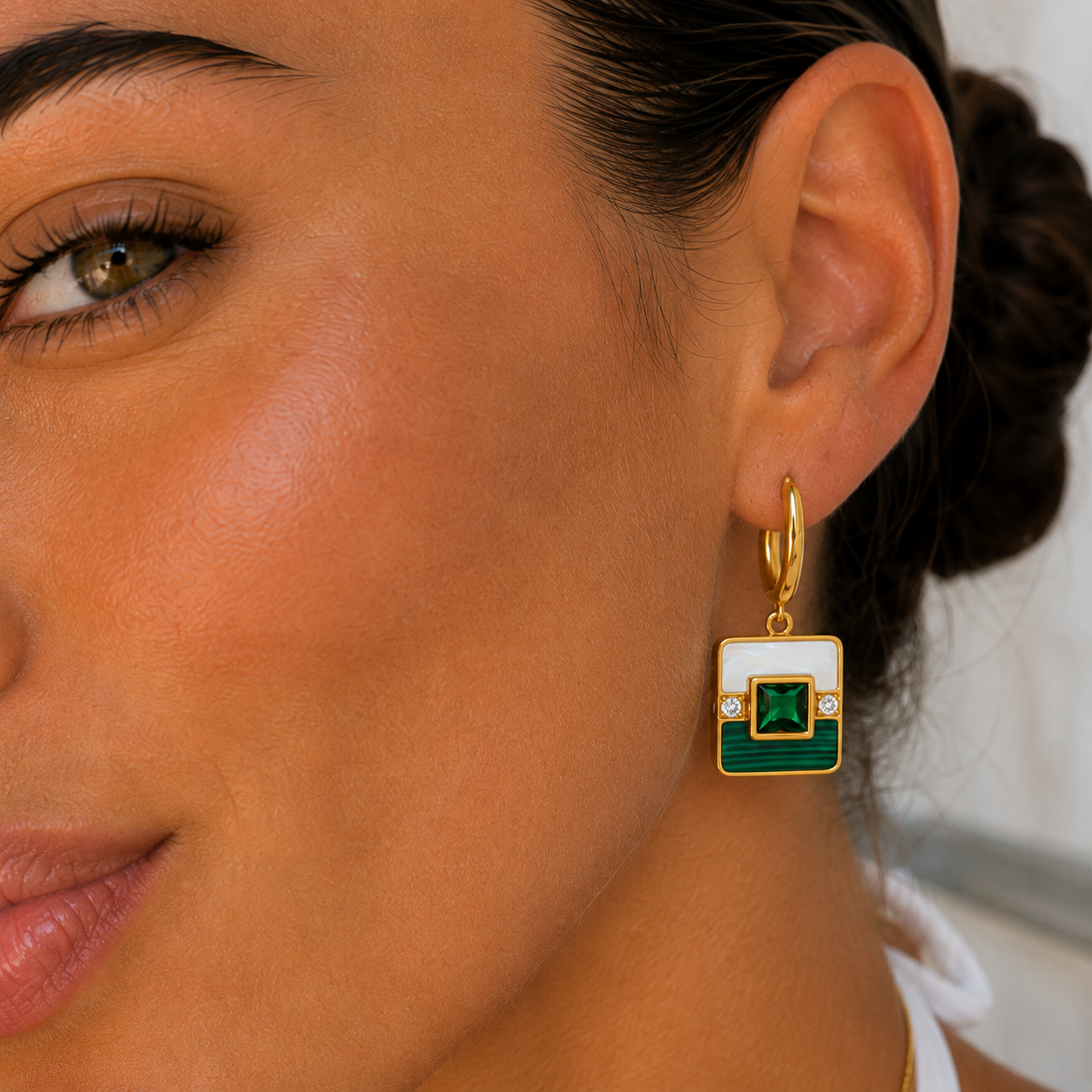 Mosaic Milos Emerald Earrings
