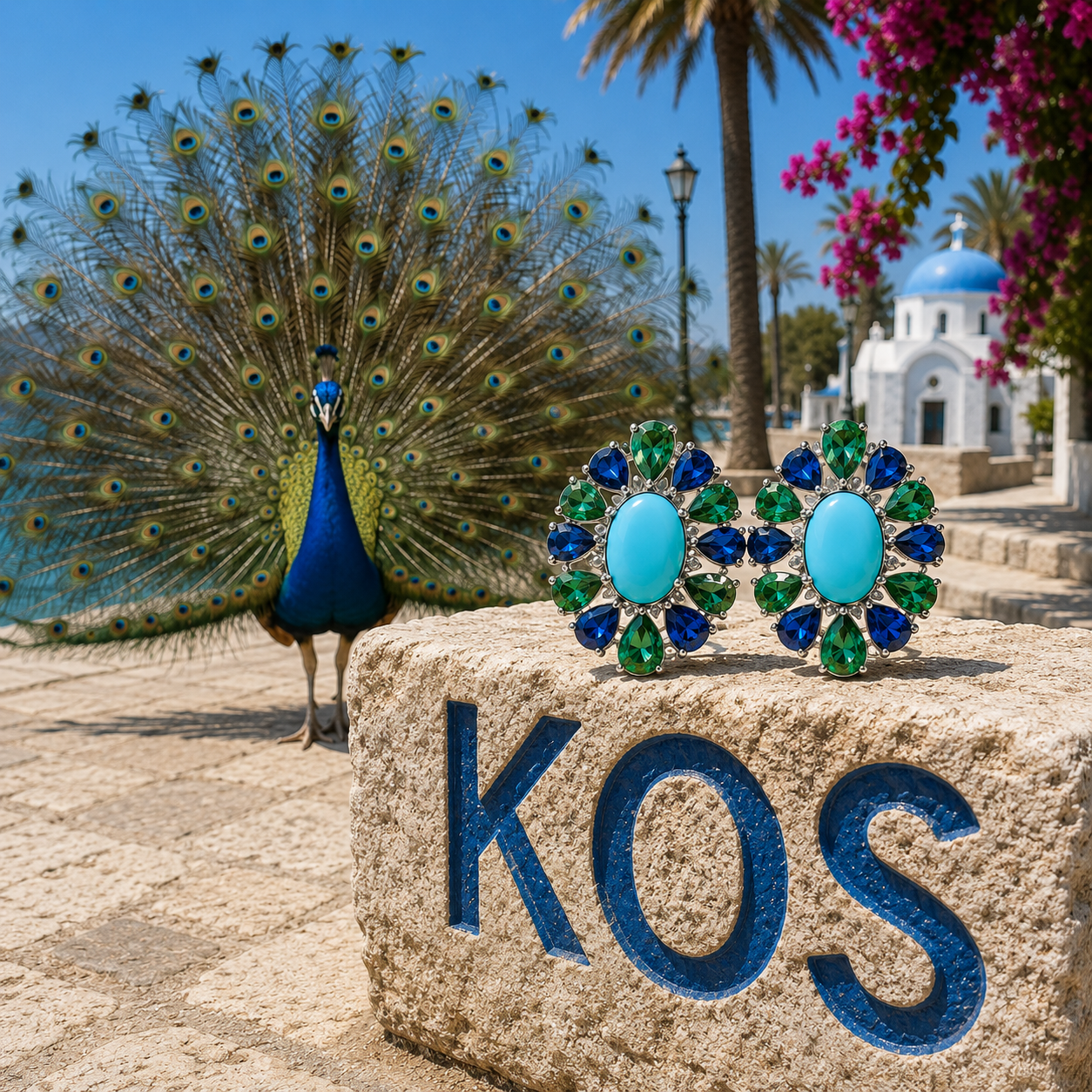 Kos Peacock Earrings
