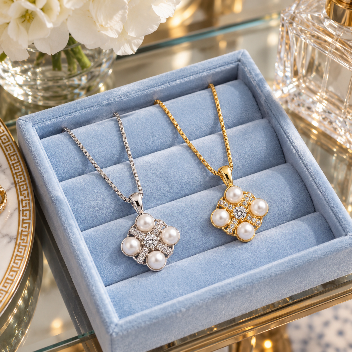 Cross My Pearls Necklace