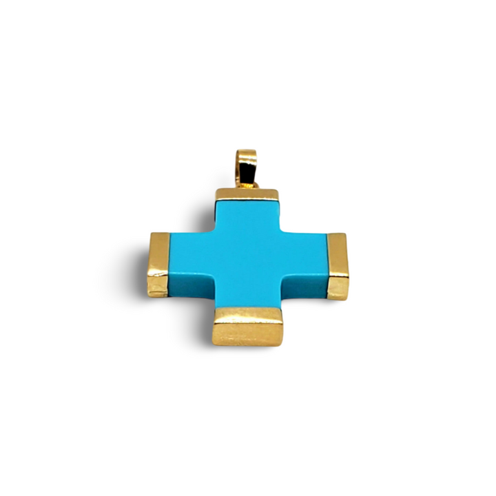 Turquoise Cross Charm (Extra Large)