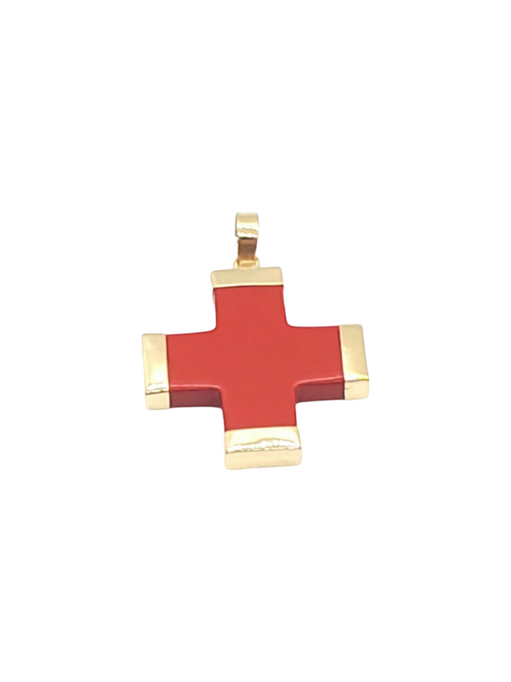 Coral Cross Charm (Extra Large)