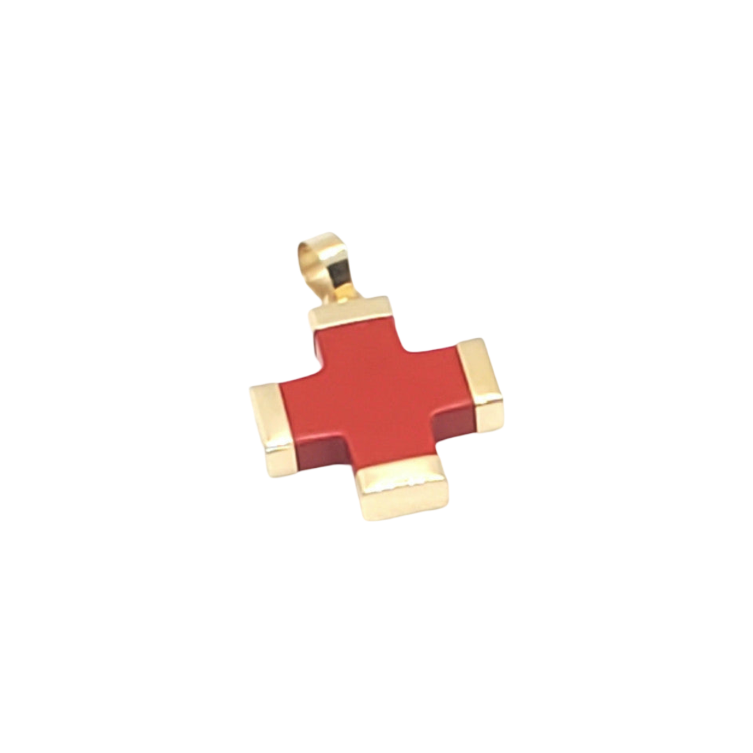 Coral Cross Charm (Large)