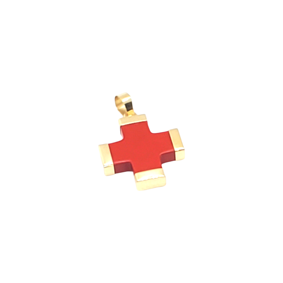 Coral Cross Charm (Small)