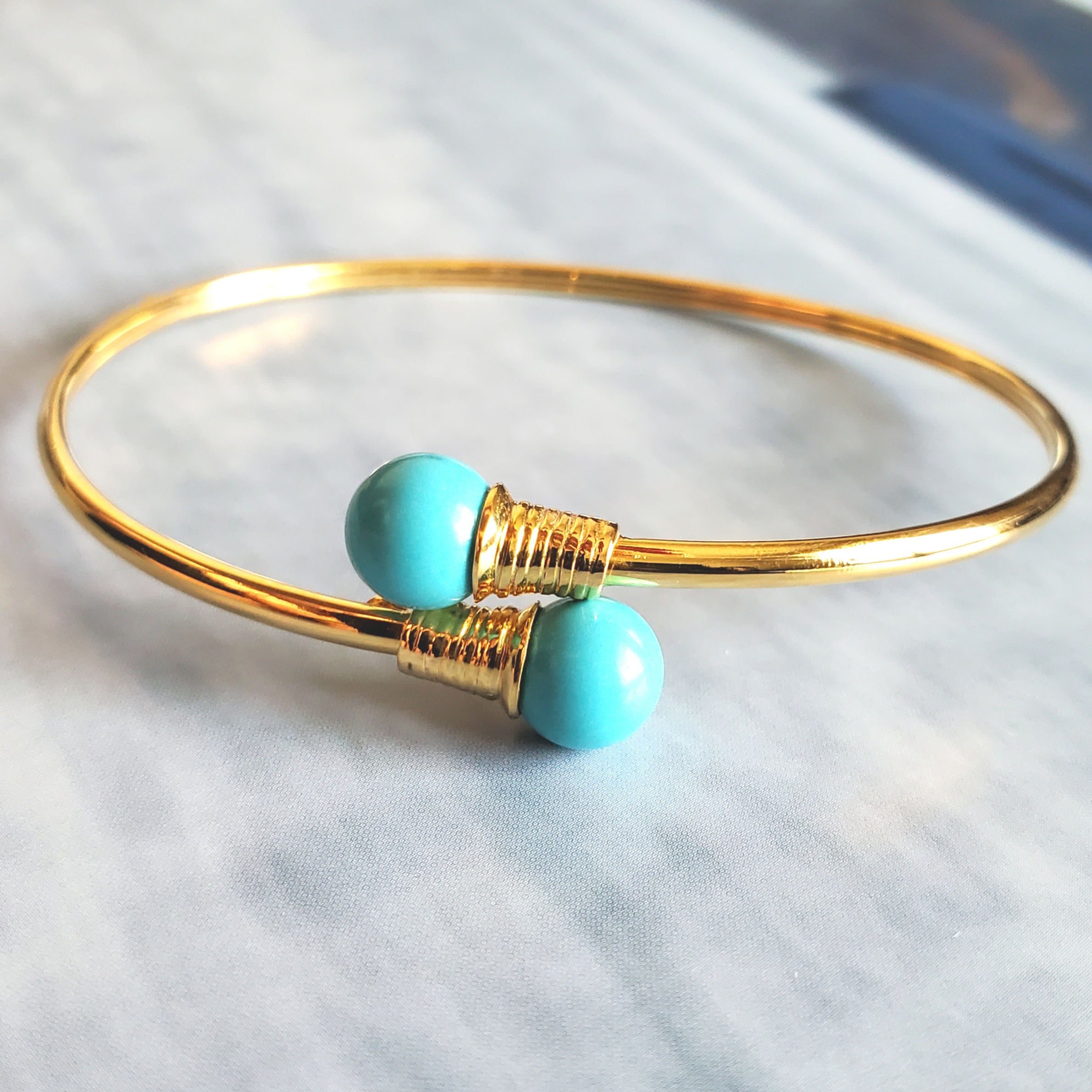 Twin-Turquoise Bangle