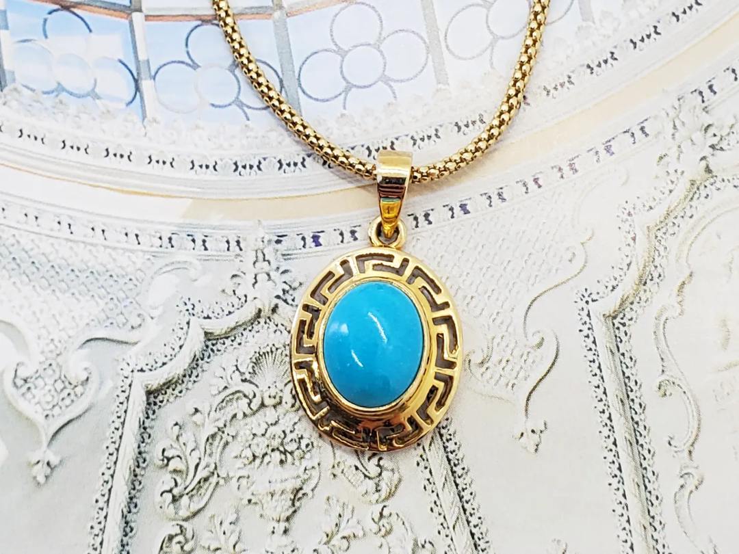 Turquoise Meandros Charm