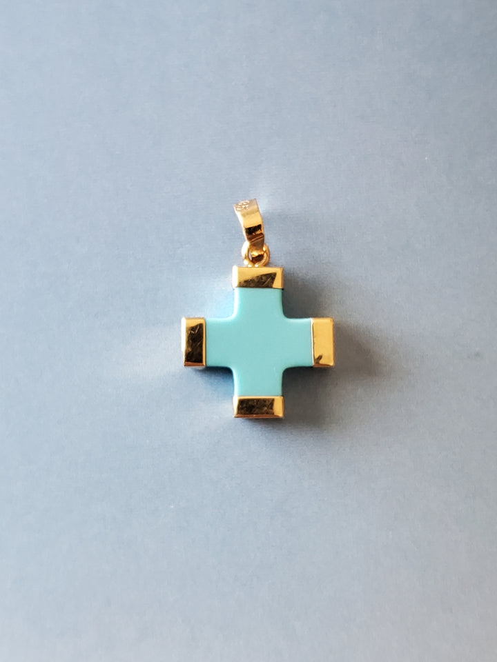 Turquoise Cross Charm (small)