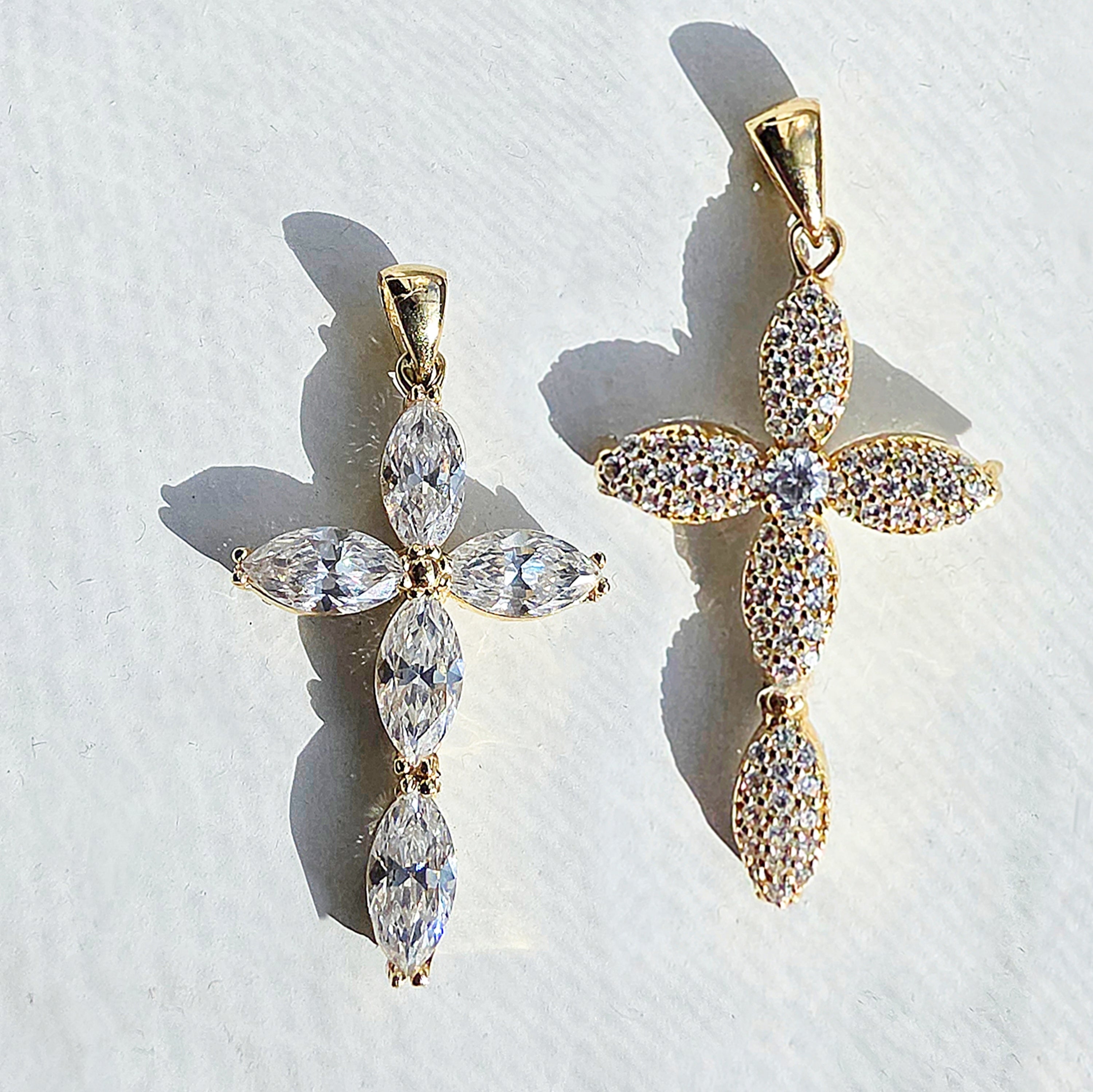 Double-Sided Marquise Diamond Cross
